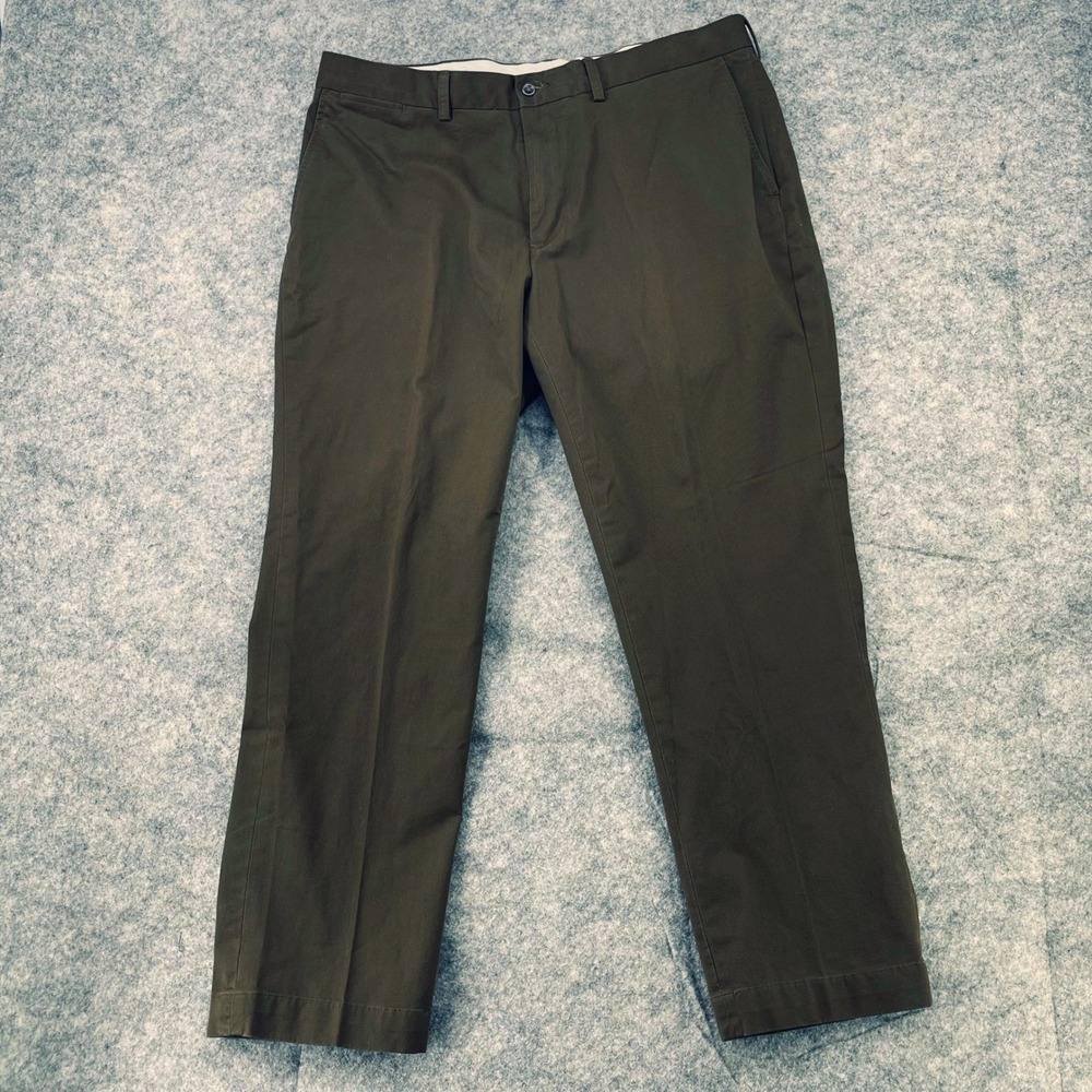 Polo Ralph Lauren Chino Pants Men 38x30 Olive Green Flat Front Preppy Trousers